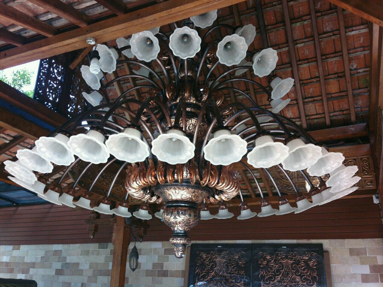 lampu robyong tembaga tangkai 42