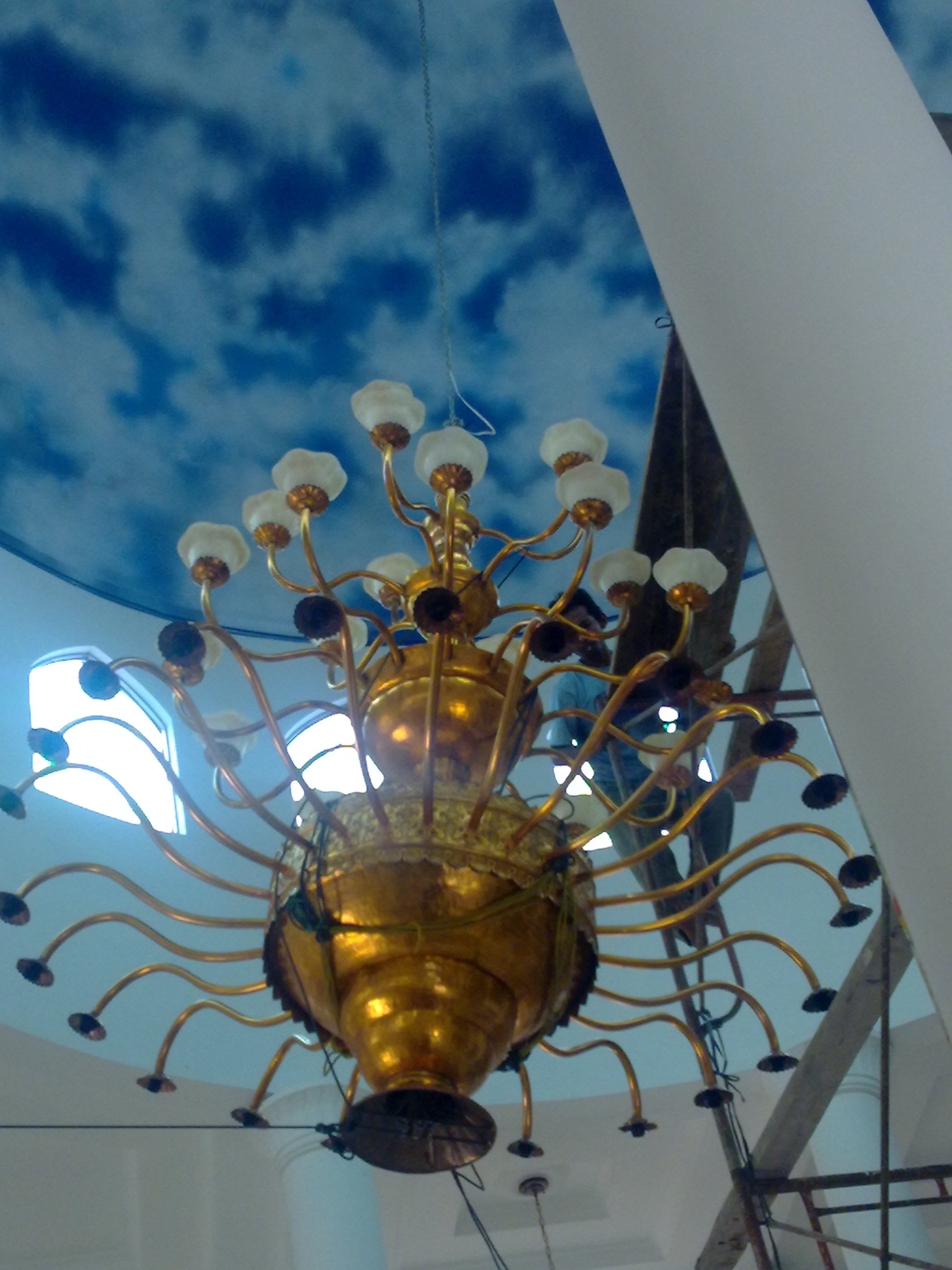 lampu gantung masjid tembaga