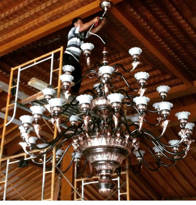 lampu gantung masjid tembaga
